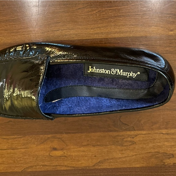 🌟HP🌟VTG 1980s-90s Johnston & Murphy Black Patent Leather Slip on Loafers 9M - Picture 7 of 12